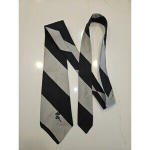 Countess Mara Men's Silk Tie, Black/White, Stripes